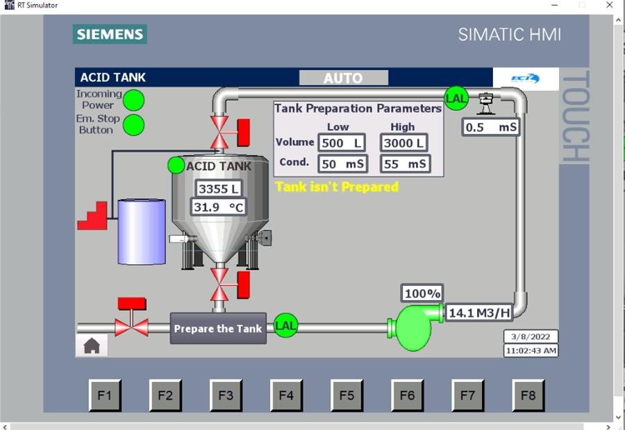 CIP process sequence screen