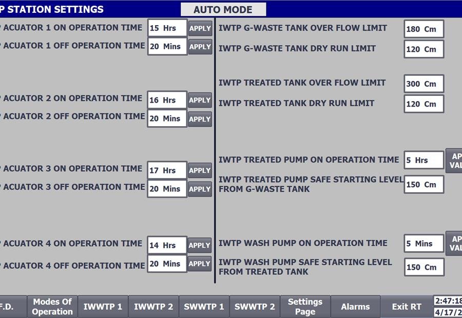 RAMEDA station settings screen