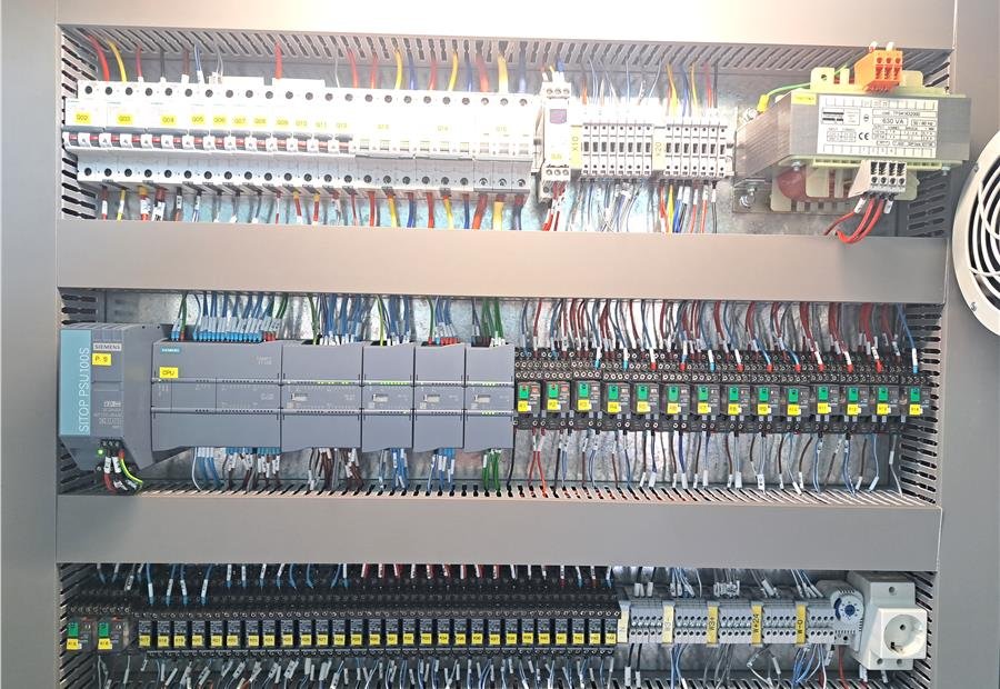 Panel wiring and PLC section